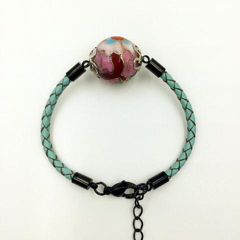 Single Lilac Bead on Turquoise Leather,  - MRNEIO LLC