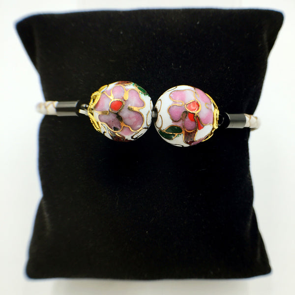 Twin White Beads on White Leather,  - MRNEIO LLC