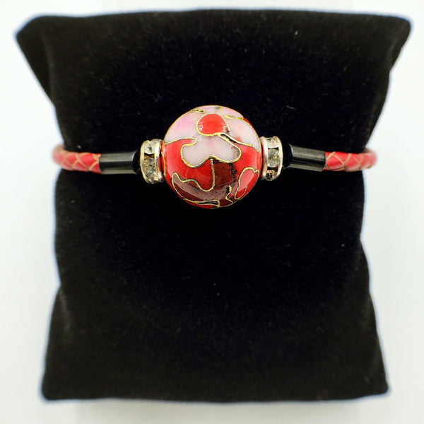 Single Red Bead on Red Leather,  - MRNEIO LLC
