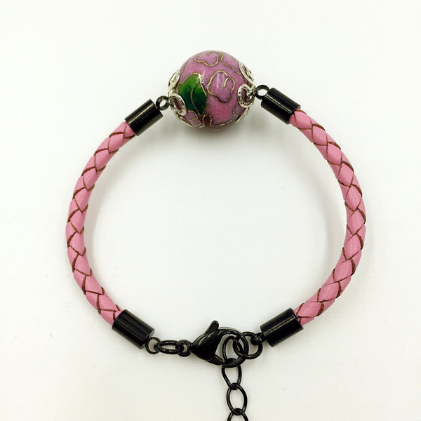 Single Lilac Bead on Pink Leather,  - MRNEIO LLC