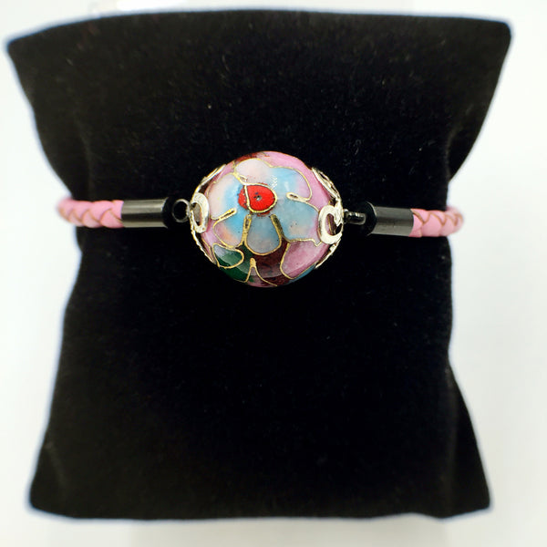 Single Lilac Bead on Pink Leather,  - MRNEIO LLC